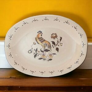 Staffordshire Old Granite Sun Up Platter Serving Johnson Brothers Rooster Vtg‎